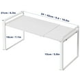 thumbnail image 7 of DIY.STORE Expandable Under Sink Cabinet Organizer, 9.5in-16.5in Expandable Cabinet Shelf (White), 7 of 7