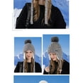 thumbnail image 6 of UTSJKR Ear Protection Winter Hats Womens Fashion Warm Knit Slouchy Beanie Soft Chunky Outdoor Skull Ski Cap with Faux Fur Pom Gray, 6 of 6