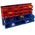 thumbnail image 2 of Wall-Mounted Garage Storage Bins - 30-Compartment Garage Organization, Craft Storage, Tool Box Organizer Unit (Black/Red/Blue) by Stalwart, 2 of 6