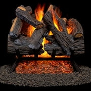 Duluth Forge Vented Natural Gas Fireplace Log Set - 18 in., 45,000 BTU, Match Light, Heartland Oak - Model# FNVL18-1