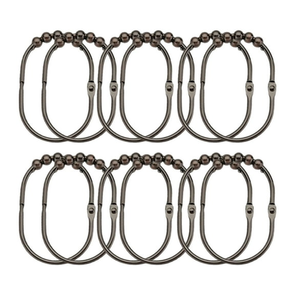 KMSS Shower Curtain Rings 12Pcs Shower Curtain Hooks Metal Shower Curtain Rings Rust Proof Universal Shower Rod Ring Hanger Holder Bathroom Supplies
