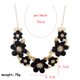 thumbnail image 3 of Nueva moda mujer cadena diamante flor multicapa metal joyería resina collar (negro), 3 of 3
