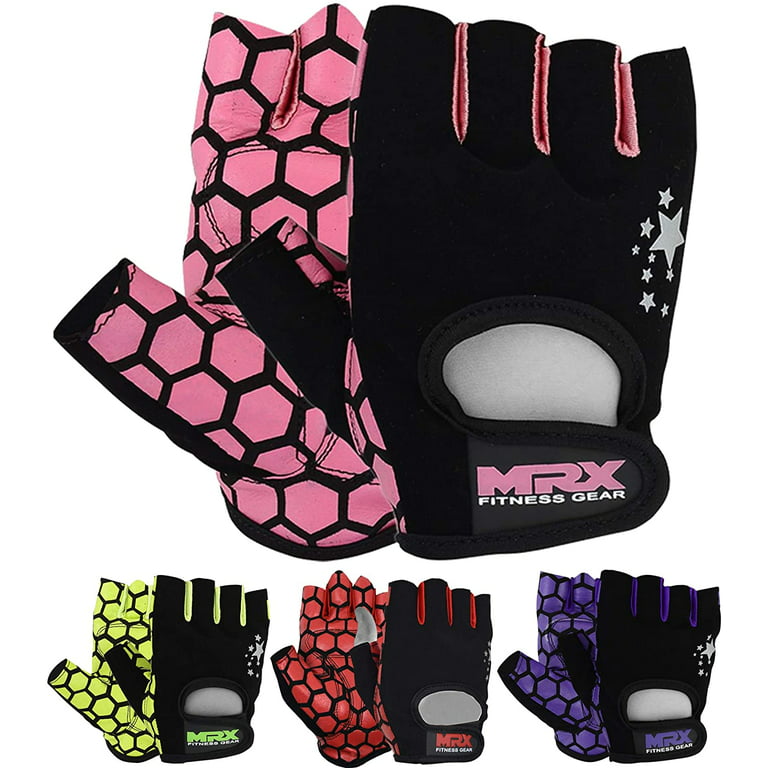 MRX Women's Weight Lifting Gloves Gym Training Bodybuilding Workout Glove  Pink Star M 
