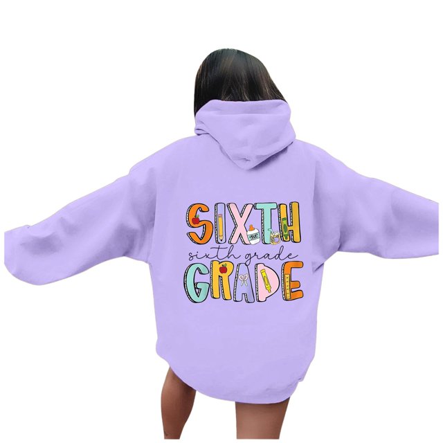 Chandail à Capuche pour Femmes avec Graphique Enseignant Manches Longues Design Quotidien Décontracté et Confortable pour Automne et Hiver