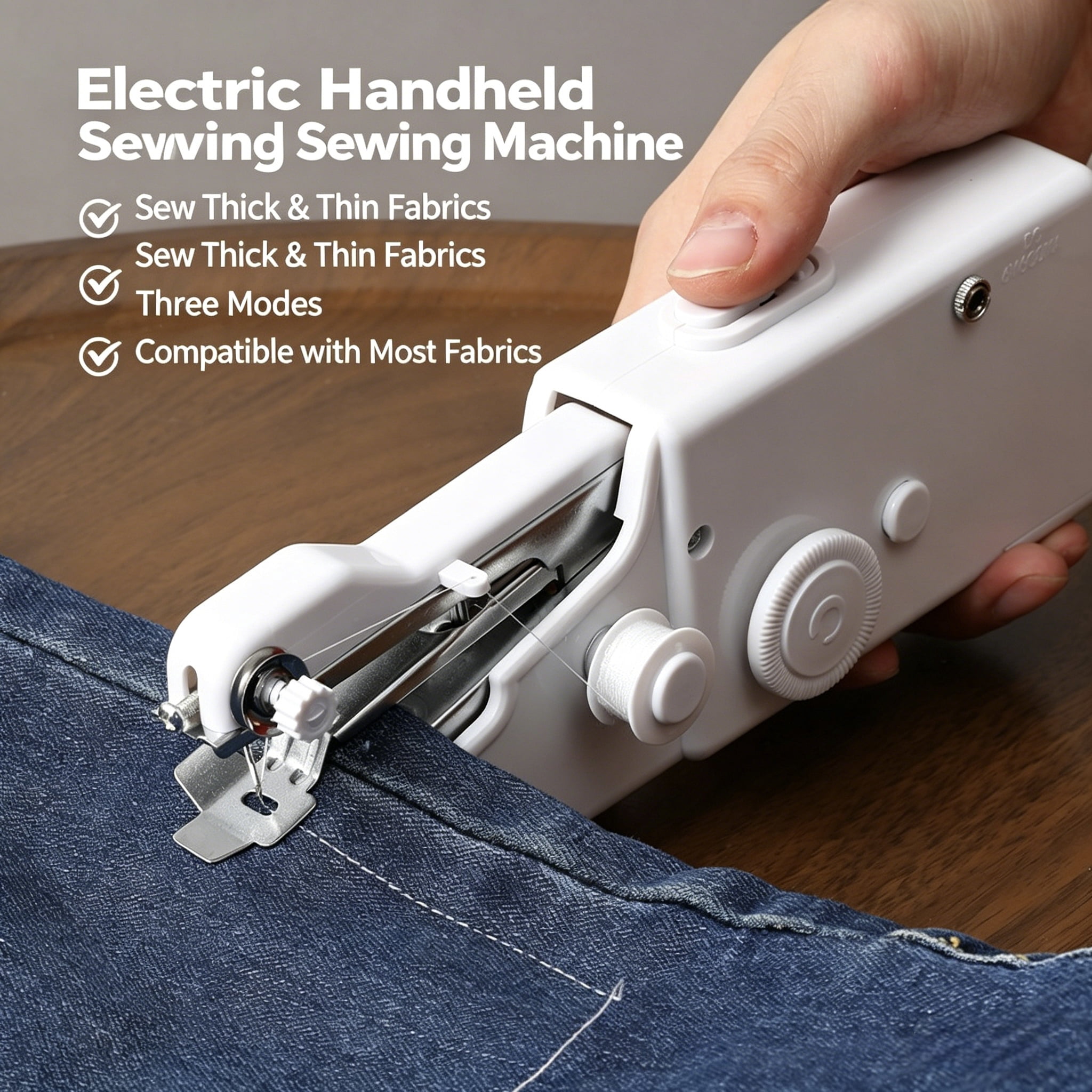 BAOLE Handheld electric sewing machine, multi-functional portable small sewing machine, mini and simple hand sewing machine