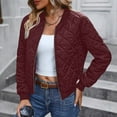 thumbnail image 2 of Annhoo Down Jacket for Women Solid Color Long Sleeve Stand Collar Full-Zipper Quilted Jacket Fall Winter Outdoor Coat, 2 of 8