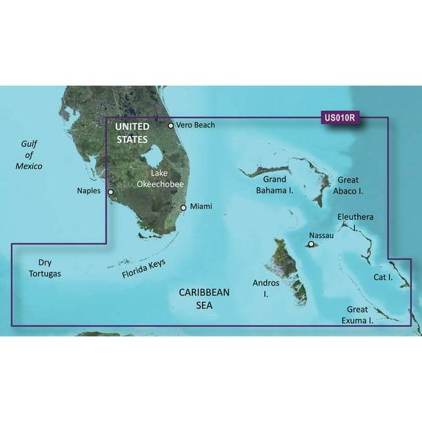 BlueChart g3 Vision HD VUS010R MicroSD del sudeste de Florida