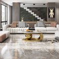 thumbnail image 3 of Oval Faux Marble Coffee Table 49.2", Stainless Steel Base, Modern, 3 of 9
