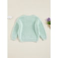 thumbnail image 6 of Toddler Kids Little Boy Girl Knit Sweater 0 3 6 9 12 18 24 Months 2T 3T 4T 5T Causal Solid Color Crew Neck Long Sleeve Pullover Tops for Fall Winter, 6 of 9