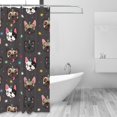 thumbnail image 2 of Shower Curtain, French Bulldogs Waterproof Fabric Plastic Shower Curtain, Drying Fast Bathroom Curtain with 9 Buttonholes, Ruffle Shower Curtain 60x72in, 2 of 8