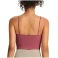 thumbnail image 4 of Pincandy Womens Y Back Longline Sports Bras - Spaghetti Straps Racerback Padded Yoga Workout Crop Tank Top, 4 of 5