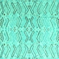 thumbnail image 1 of Ahgly Company Machine Washable Indoor Square Solid Turquoise Blue Modern Area Rugs, 8' Square, 1 of 4