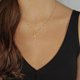 thumbnail image 2 of Collar con colgante de cruz con cadena de cuentas de cobre sencillas y estilo europeo y americano con fotografía callejera de moda para mujer, 2 of 4