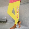 thumbnail image 2 of lcziwo Women's Valentines Day Printed Leggings High Waisted Butt Lifting Tight Pants Gym Casual Skinny Workout Yoga Pants Holiday Leggings Yellow XL, 2 of 7