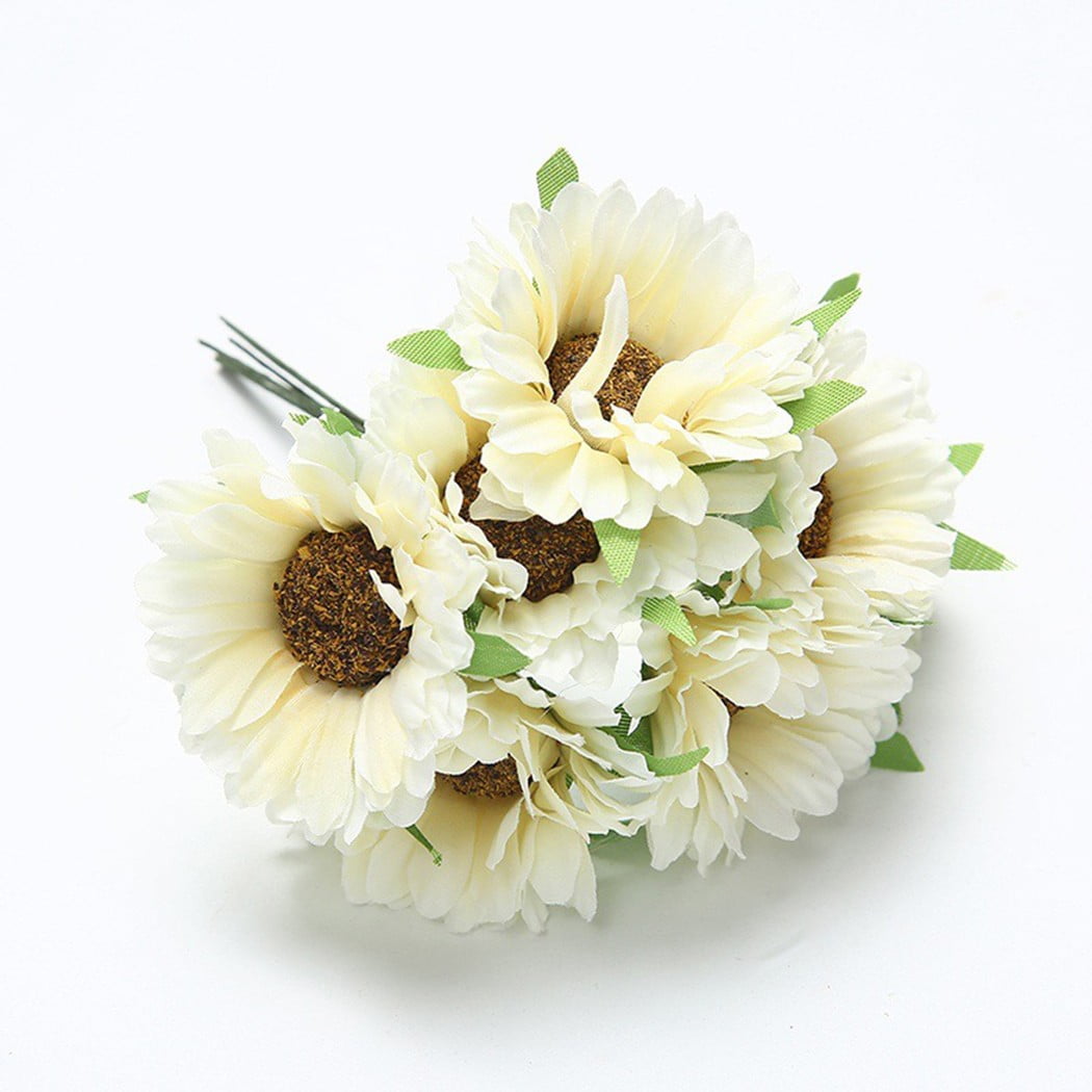 6 Heads Artificial Flowers Bouquet Gerbera Daisy Wedding Home Party Garden Decor 