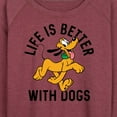 thumbnail image 3 of Mickey & Friends - Pluto Life Is Better With Dogs - Women's Lightweight French Terry Long Sleeve Shirt, 3 of 5