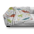 thumbnail image 3 of Cartoon Soft Flannel Fleece Throw Blanket, Prehistoric Nature Doodle with Dinosaurs Volcano Palm Trees Hand Drawn Wildlife, Cozy Plush for Indoor and Outdoor Use, 60" x 80", Multicolor, by Ambesonne, 3 of 6