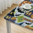 thumbnail image 4 of HAOXIT Elastic Edged Flannel Backed Vinyl Fitted Table Cover - Halloween Witchy - Fits Square Tables white, 4 of 7