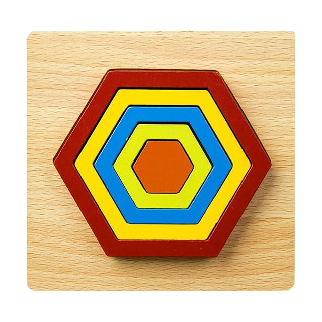3D Wooden Puzzles for Kids Classic Shape Pattern Block Toys Educational Toys