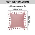 thumbnail image 6 of REGALWOVEN Pack of 2 Velvet Soft Solid Decorative Throw Pillow Covers Bohemian Pillowcases with Tassels for Sofa Bedroom Couch Purple 18" x 18", 6 of 6