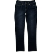 Faded Glory - Women's Petite Rhinestone Embroidery Straight-Leg Jeans
