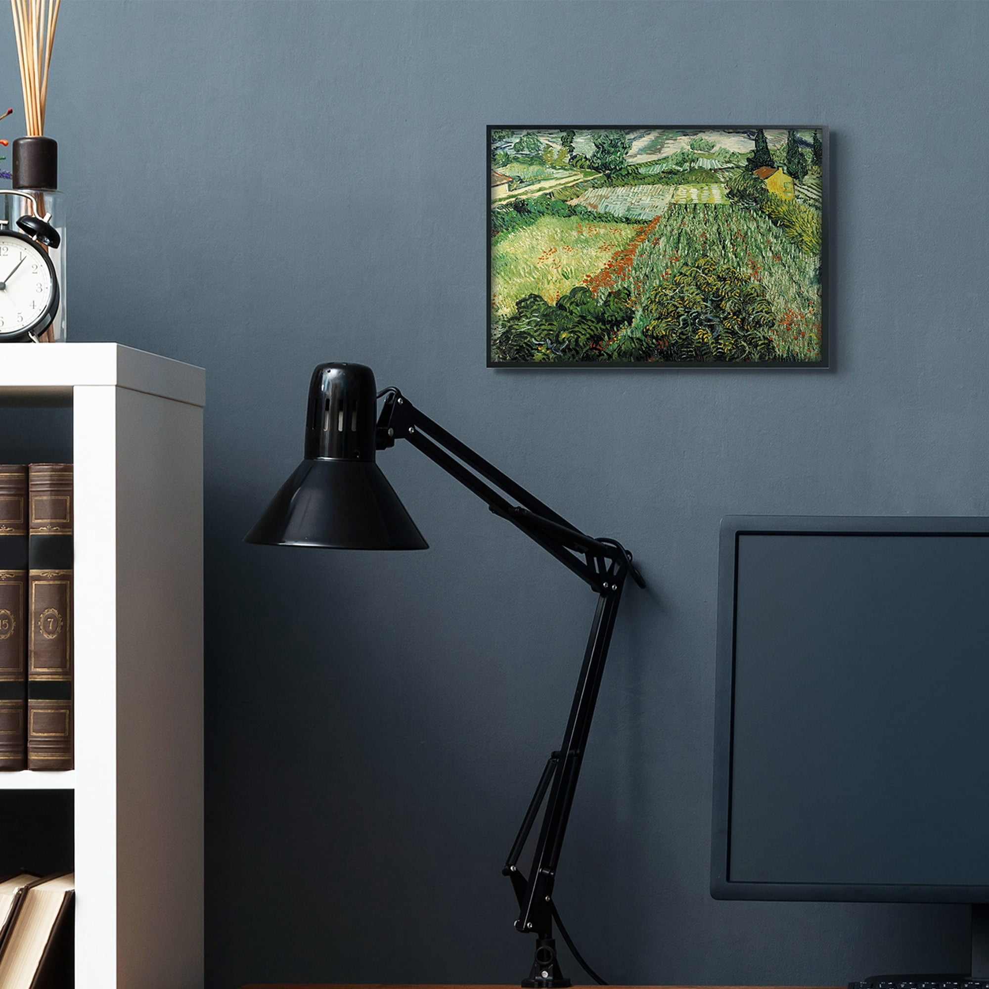 Stupell Industries Classic Van Gogh Field Painting Feld Mit Mohnblumen Black Framed by Vincent Van Gogh