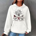 thumbnail image 2 of Jsaierl Women's Christmas Waffle Hoodies Cute Christmas Graphic Sweatshirt Soft Pullover Sweater Tops Round Neck Dressy Casual Long Sleeve Shirts Christmas Clothes, 2 of 5