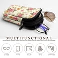 thumbnail image 5 of SEANATIVE Neoprene Double Eyeglasses Case for Men Women Zip Sunglasses Organizer Lightweight Eyewear Storage Pouch Portable Glasses Bag for Travel Office Outdoor, Pink Rose Floral Print Beige, 5 of 7