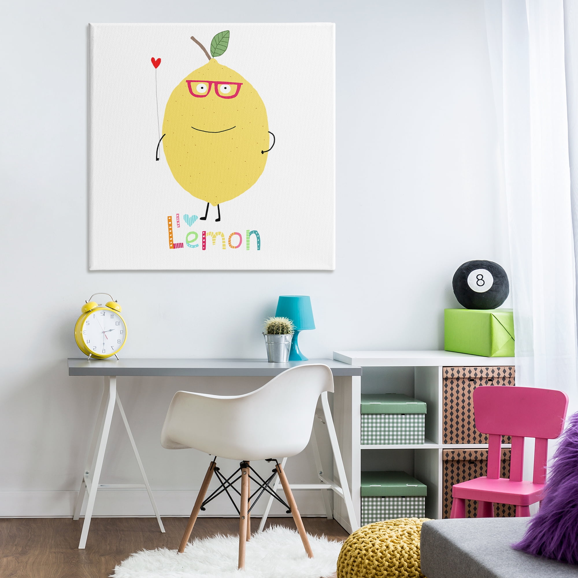 Stupell Industries Fun Smiling Lemon Food & Beverage Painting Wrapped Canvas Art Print Wall Art, 36 x 36