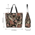 thumbnail image 5 of Bingfone Canvas Tote Bag for Women with Inner Pocket Aesthetic Cute Shopping Tote Bags Reusable Grocery Bags- Paisley6, 5 of 8
