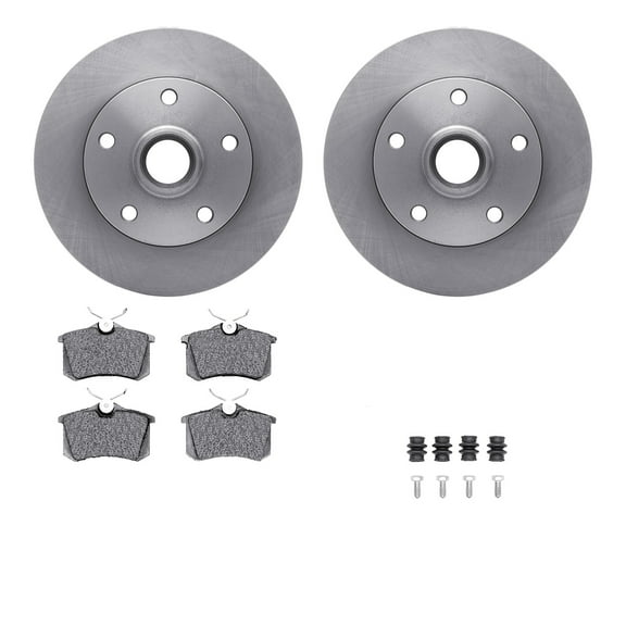 Dynamic Friction Company Rear Brake Rotors with 5000 Advanced Brake Pads includes Hardware 6512-73168