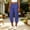 Dark Blue, variant on Women's Solid Color 3/29 Joggers Elastic High Waisted Loose Fit Capri Pants Breathable Lightweight Sweatpants For Athletic Watermelon Red L