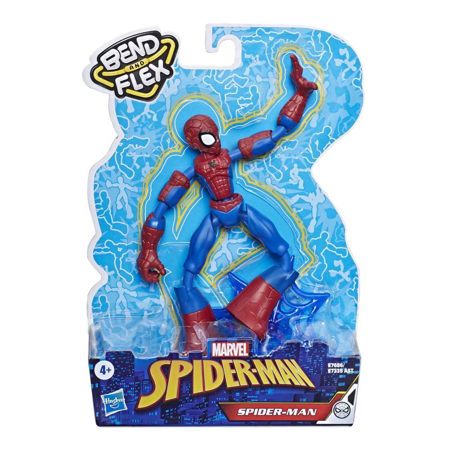Marvel Spider-Man Bend and Flex - Figurine flexible Spider-Man de 15 cm, incluant accessoire