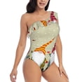 thumbnail image 3 of Honeii Christmas Card With Gnomes for women's one-piece swimsuit featuring a chic one-shoulder design experience elegance and style in the water-XX-Large, 3 of 6
