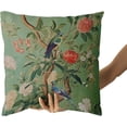 thumbnail image 7 of Green Chinoiserie Pillow Cover 18x18 Inch Vintage Bird Flower Throw Pillow Covers Farmhouse Floral Decorative Pillowcase Outdoor Square Cushion Cover for Couch Sofa Bedroom Decor (Pack of 2), 7 of 7