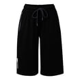 thumbnail image 5 of XIAONU Women's Quick Dry Athletic Capri Shorts Zipper-Pocket Workout Gym Knee-Length Pants, 5 of 5