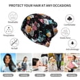 thumbnail image 5 of Vsdgher Hibiscus Rose Slouchy Beanie Hat for Men/Women, Skull Cap Chemo Cap Night Sleeping Cap, 5 of 8