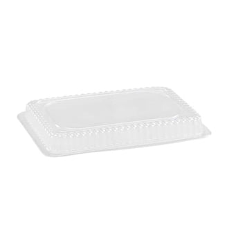 25 Sets - 1 Lb. Oblong Aluminum Foil Pans With Clear Dome Lids (Take-Out Containers)