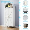 thumbnail image 4 of GangMei 67'' Tall Metal Arched Storage Cabinet with Doors/Shelves, Modern Arched Bookcase Display Cabinet for Home Office  Kitchen Pantry  Living Room, White, Assembly Required, 4 of 9