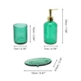 thumbnail image 2 of Unique Bargains 1 Set Reusable Waves Bathroom Accessories Kit Green Glass, 2 of 4