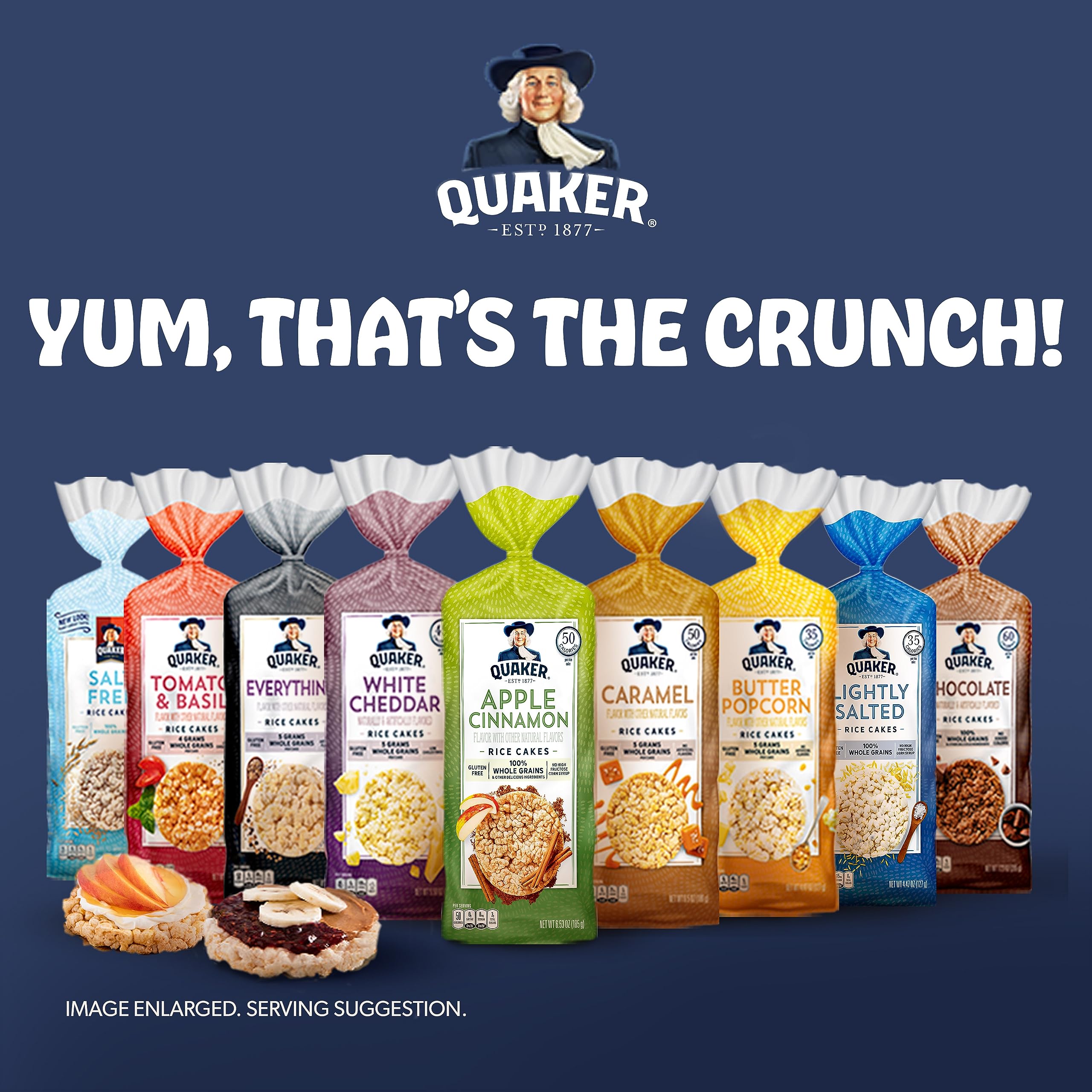 Quaker Large Rice Cakes, White Cheddar, Pack of 3