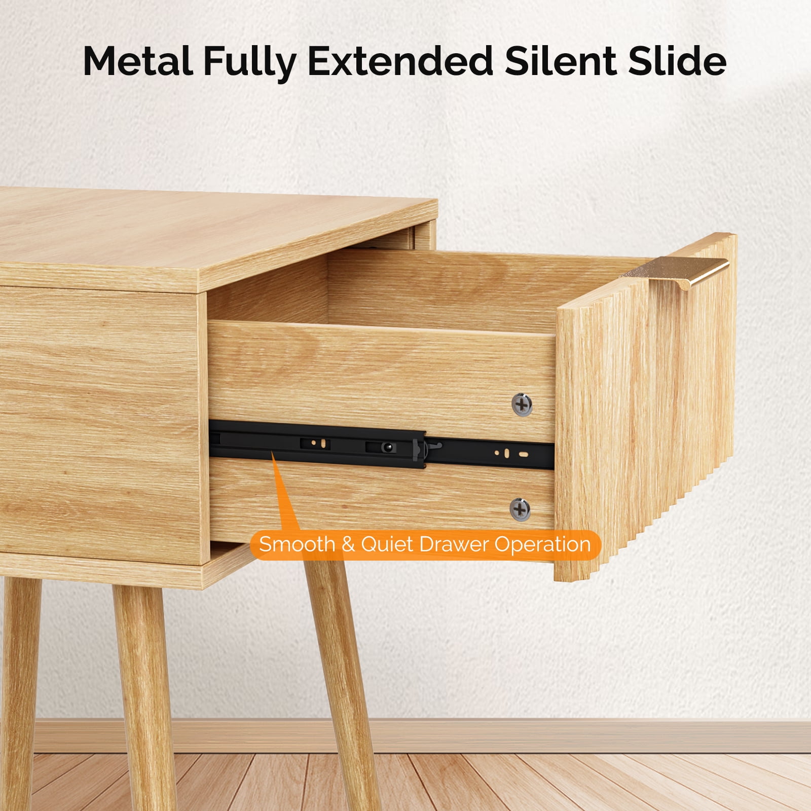 Ktaxon Set of 2 Solid Wood Nightstand,  End Table, Side Side End Table for Bedroom Furniture, Oak