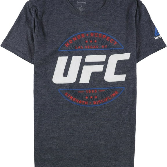 Reebok Mens Honor Respect Strength Discipline Graphic T-Shirt, Blue, Medium