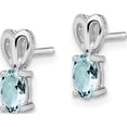 thumbnail image 3 of Sterling Silver Rhodium-Plated Aquamarine Earrings (10 X 4) Made In China qbe20mar, 3 of 6