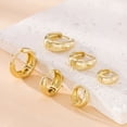 thumbnail image 6 of DESIGNICE 2026 New 3 Pairs Gold Hoop Earrings Set for Women,Chunky Gold Silver Earrings,14K Gold Filled,Hypoallergenic,Small Huggie Hoops,Lightweight Thick Trendy Hoop Earrings, 6 of 7