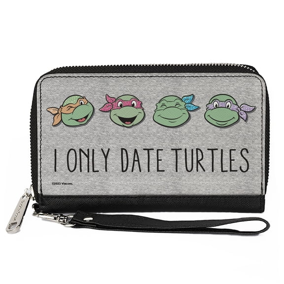 Nickelodeon Wallet, Zip Around, Teenage Mutant Ninja Turtles I Only Date Turtles Expressions, Vegan Leather