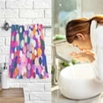 thumbnail image 7 of Yayeee 2 Pack Hand Towels for Bathroom 100% Cotton 16" x 28" Soft Absorbent Kitchen Towel, Purple Colorful Circles, 7 of 7