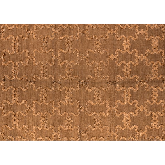 Ahgly Company Indoor Rectangle Oriental Orange Industrial Area Rugs, 8' x 10'