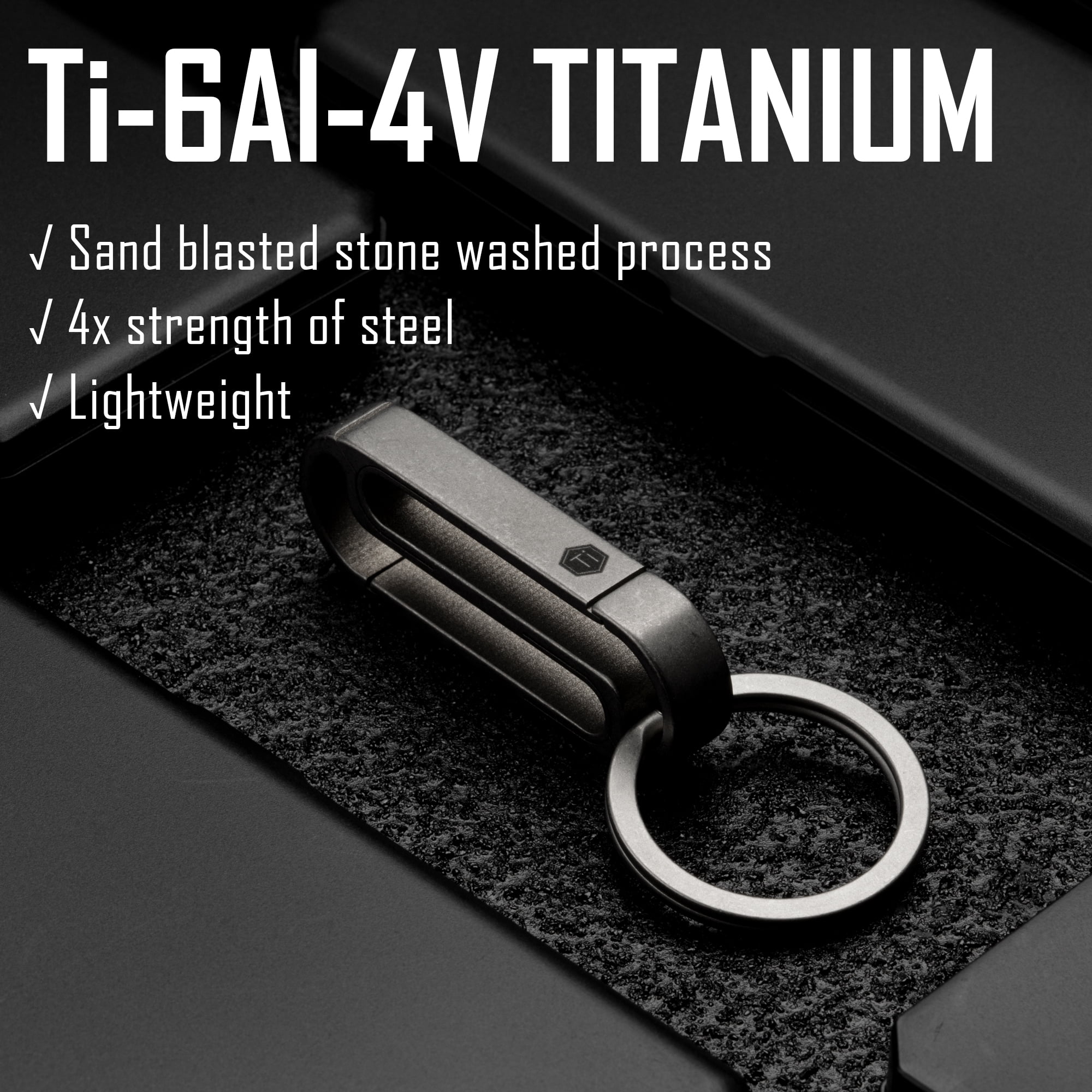 Titanium Quick Release Keychain Clip Multi Tools for Belt Key Clasp with  Keyrings Kit by BANG TI H6keyringskit