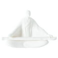 thumbnail image 3 of Estatua en miniatura para decoración de mesa, estilo chino, figura de boya sentado, escultura de cerámica blanca para estante de sala de estar, 3 of 9